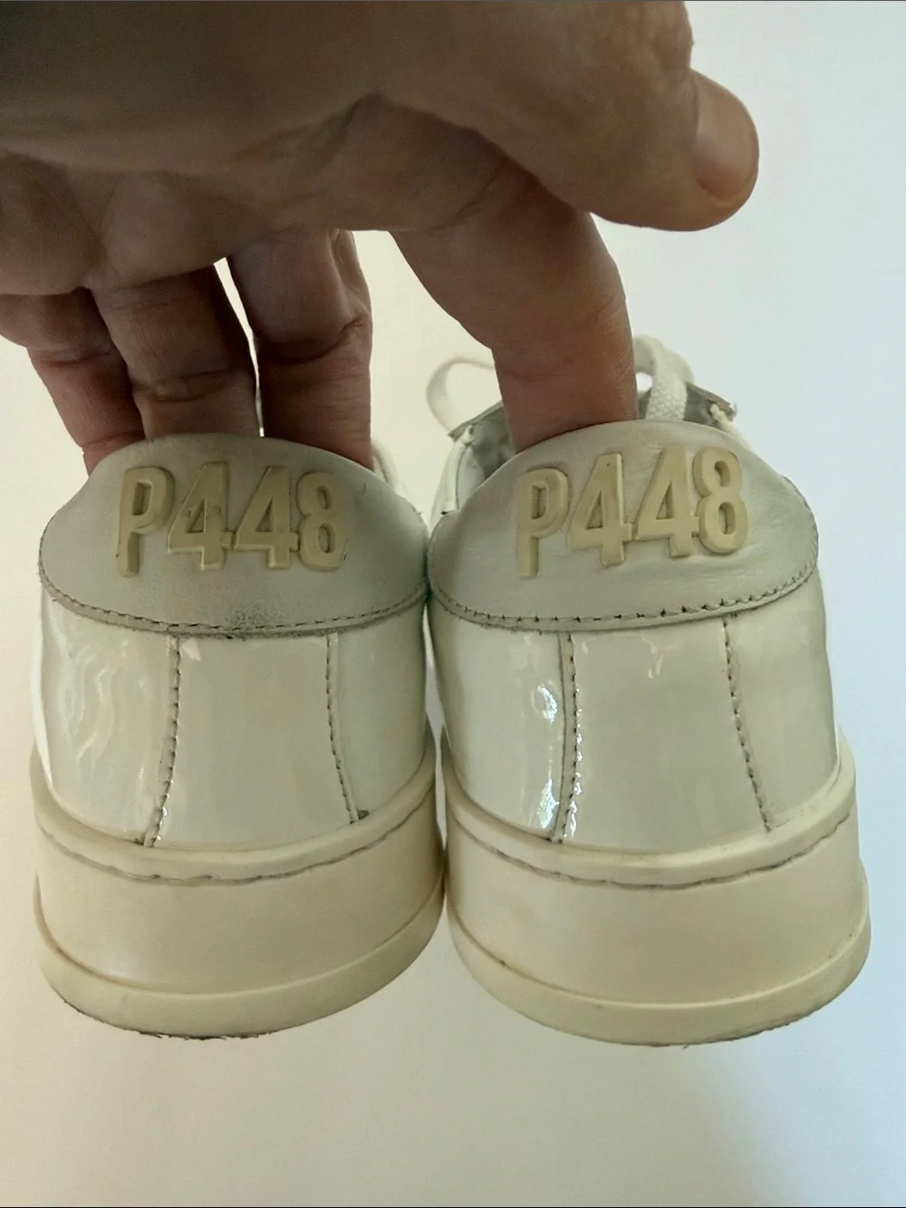 P448 John sneakers white patent leather sz 35 barely worn